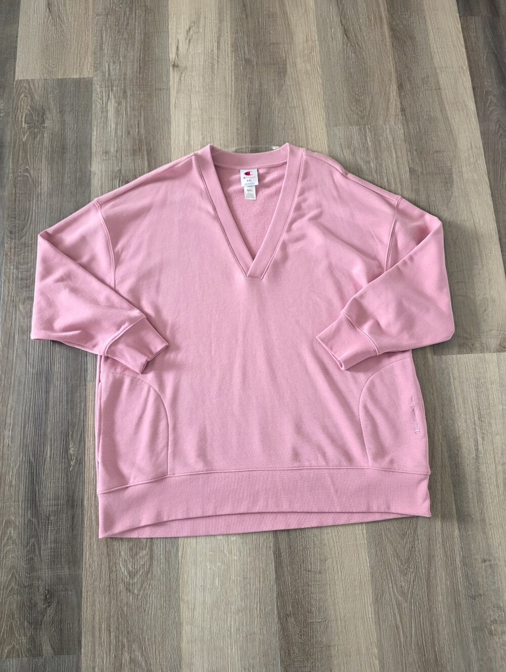 Champion Pink V-Neck Women's Sweater Size XXL